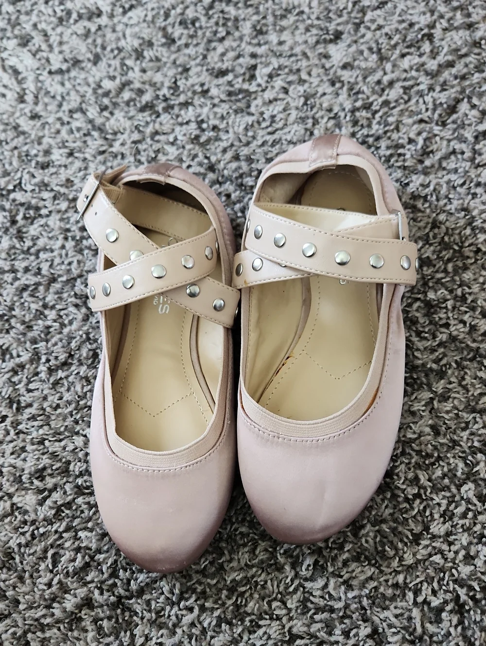 Girls Pink Studded Mary Jane Sandals